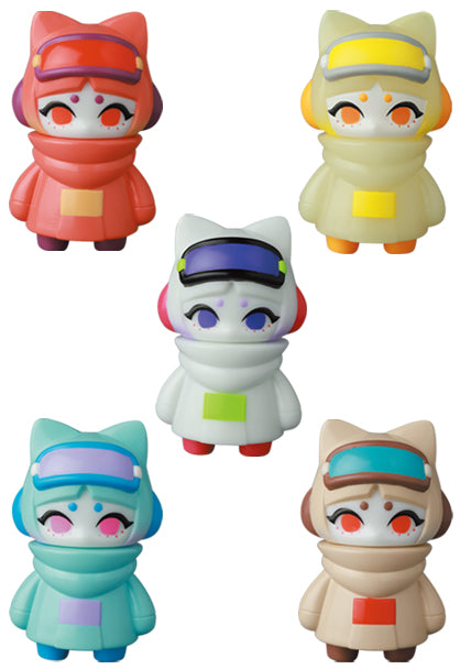 Medicom Toy VAG Vinyl Artist Gacha Gashapon Series 33 Hakuro Danshiko Neko 5 2" Figure Set