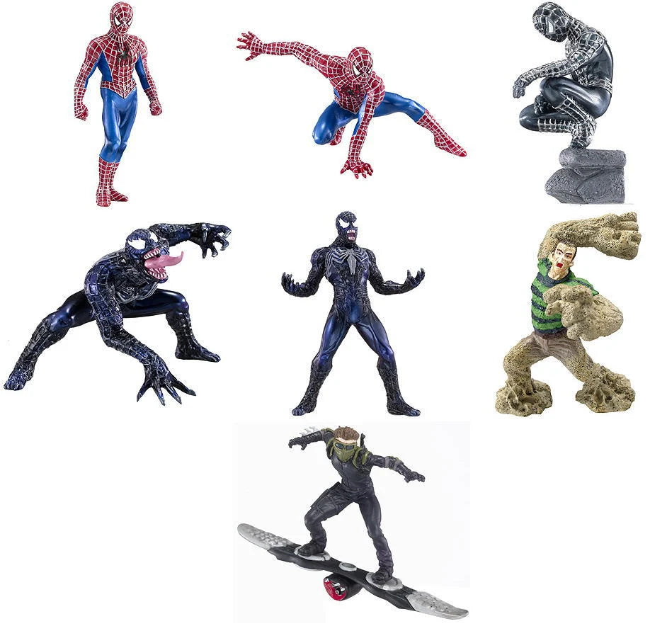 Bandai 2007 Chozoukei Damashii Spider-Man 3 Super Modeling Soul Of Hyper Figuration 7+1 Secret 8 Trading Figure Set