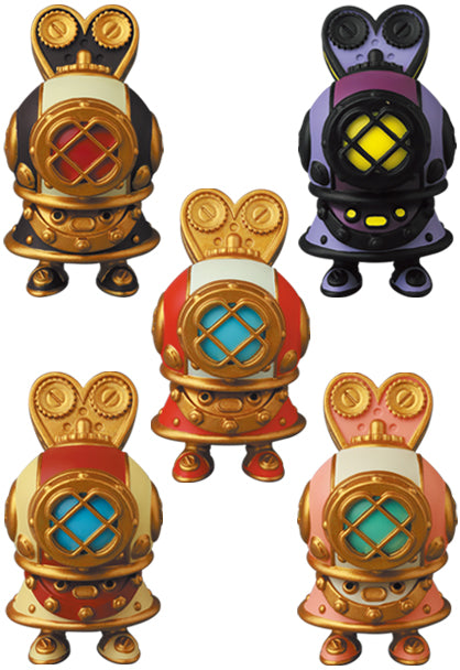 Medicom Toy VAG Vinyl Artist Gacha Gashapon Series 29 Steam Polka Zenmai Zukin Diving Suit 5 2" Figure Set