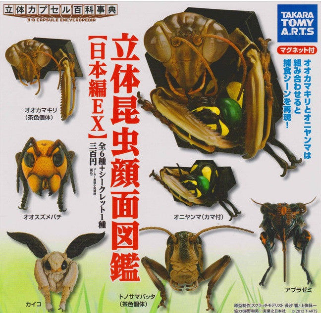Kaiyodo Capsule Q Museum Gashapon Insect Face Picture Book Japan EX Ver. 6+1 Secret 7 Figure Set - Lavits Figure