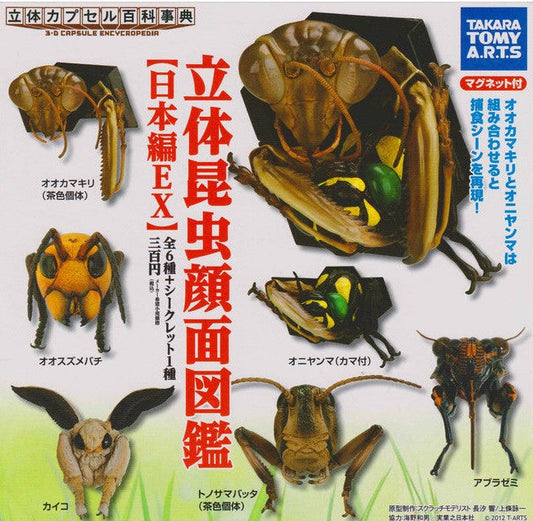 Kaiyodo Capsule Q Museum Gashapon Insect Face Picture Book Japan EX Ver. 6+1 Secret 7 Figure Set - Lavits Figure
