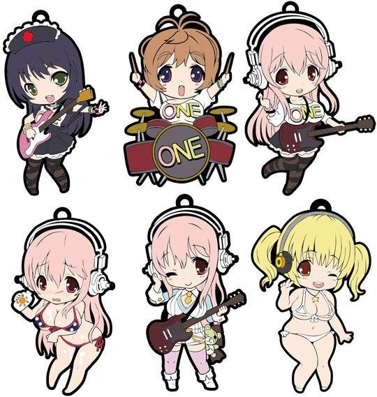 Toy's Works Chara Ani Niitengomu Super Sonico 6 Strap Trading Figure Set