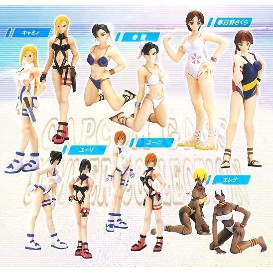 Yujin Capcom Gals Summer Collection Gashapon Girl Swimsuit Bikini 6+6 12 Figure Set