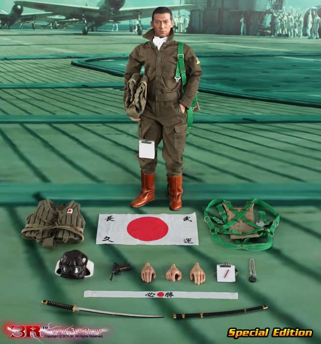 3 Reich DID 1/6 12" WWII Imperial Japanese Navy Zero Fighter Pilot Miyazawa Kazuo Special Edition Action Figure