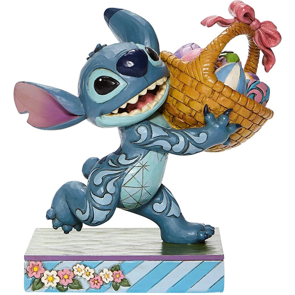 Enesco Jim Shore Disney Lilo and Stitch Running with Easter Basket 6" Collection Figure