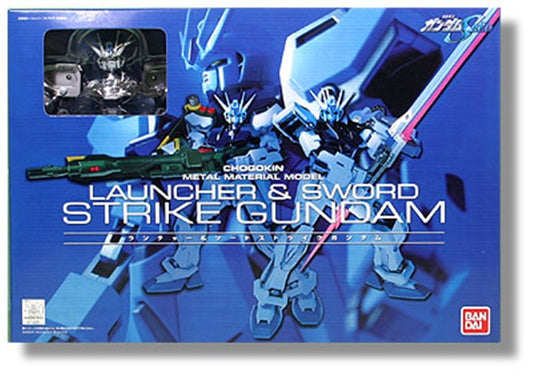 Bandai Chogokin Mobile Suit Gundam Seed Destiny Metal Material Model Launcher & Sword Strike Gundam Action Figure