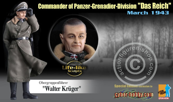 Dragon 1/6 12" 70552 WWII March 1943 Commander of Panzer Grenadier Division Das Reich Obergruppenfuhrer Walter Kruger Action Figure