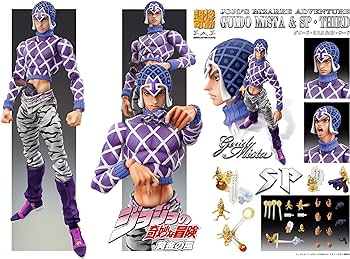 Medicos SAS Super Action Statue JoJo's Bizarre Adventure P5 Golden Wind Guido Mista & Sex Pistols Third Action Figure