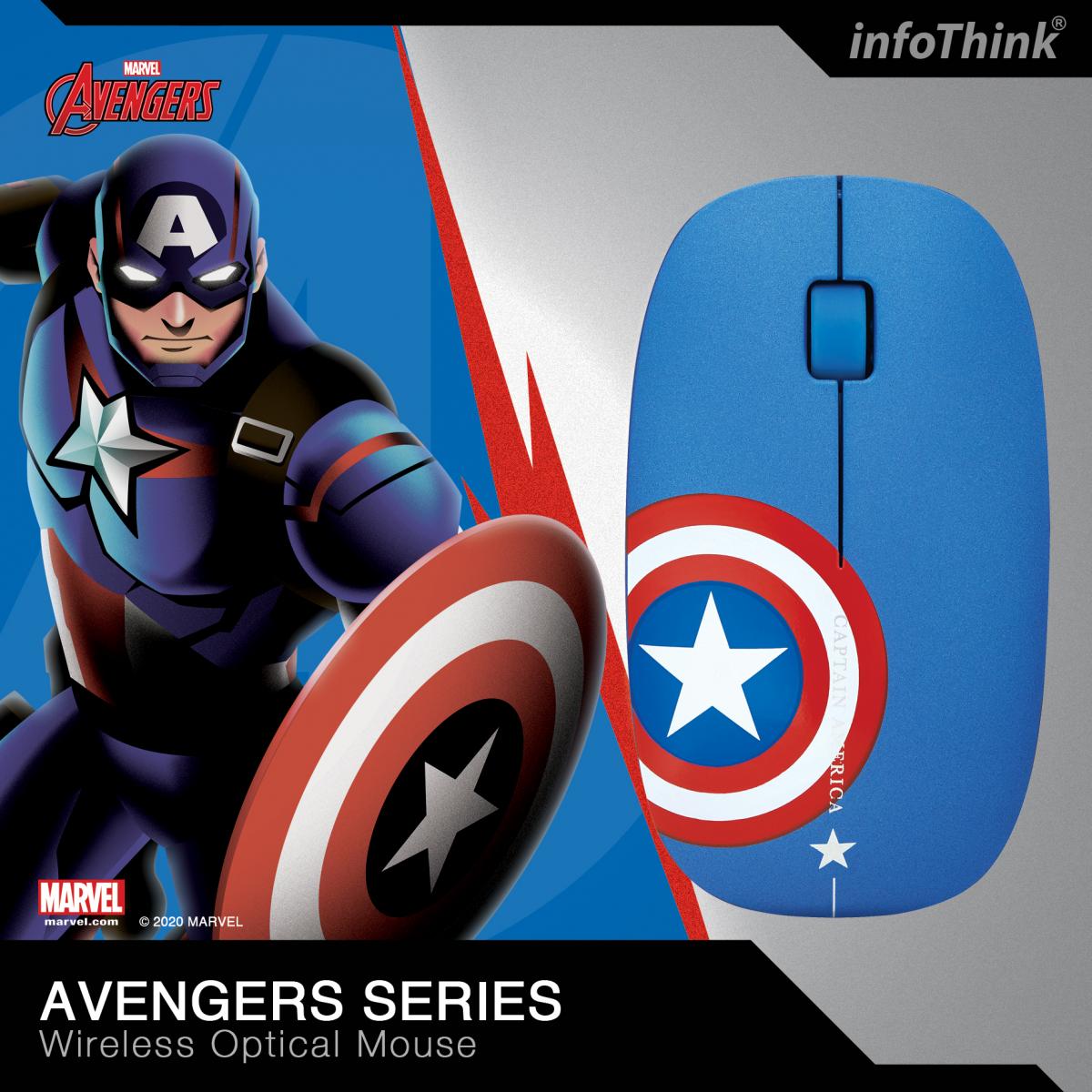 Infothink Marvel Avengers Series Captain America Blue ver Wireless Optical Mouse
