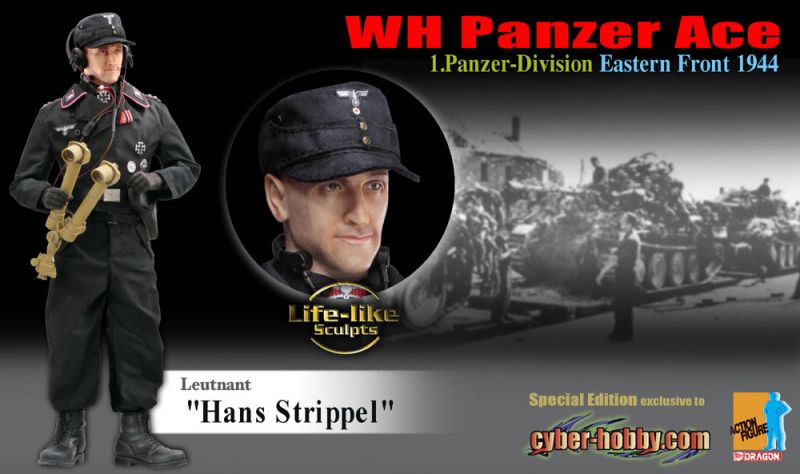 Dragon 12" 1/6 Cyber Hobby WWII Eastern Front 1944 WH Panzer Ace Leutnant Hans Strippel Action Figure