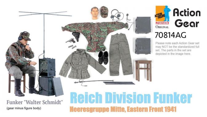 Dragon 12" 1/6 70814 WWII Eastern Front 1941 Reich Division Funker Heeresgruppe Mitte Funker Walter Schmidt Action Figure