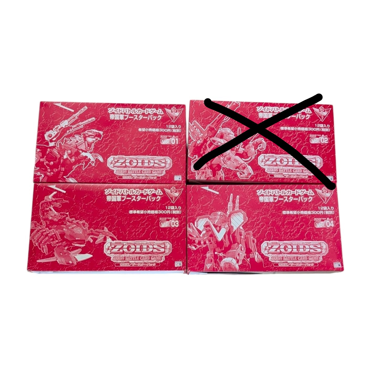 Tomy Zoids Battle Card Game Vol 01 03 04 3 Sealed Box 36 Bag Red ver Model Kit Figure Set