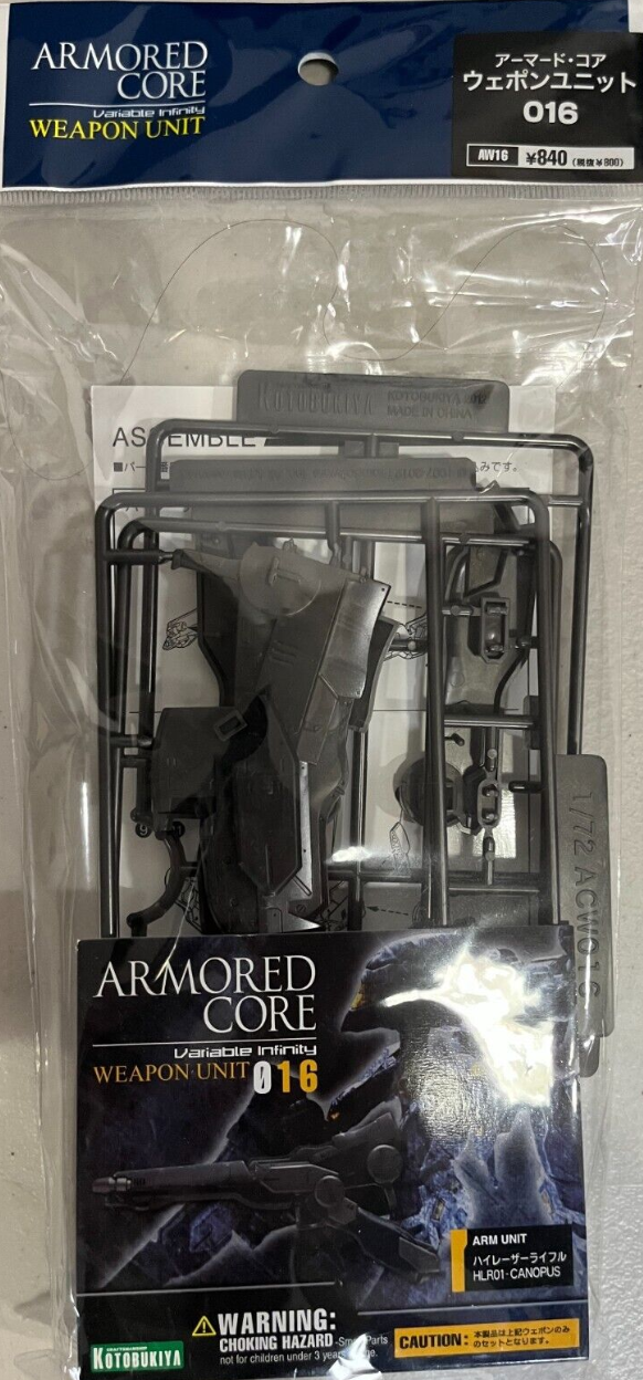Kotobukiya 1/72 Armored Core Weapon Unit 016 Plastic Model Kit Figure