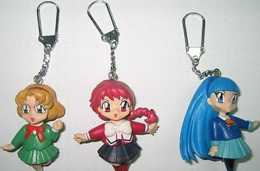 Clamp Magic Knight Rayearth 3 Strap Mascot Key Chain Holder Trading Figure Set