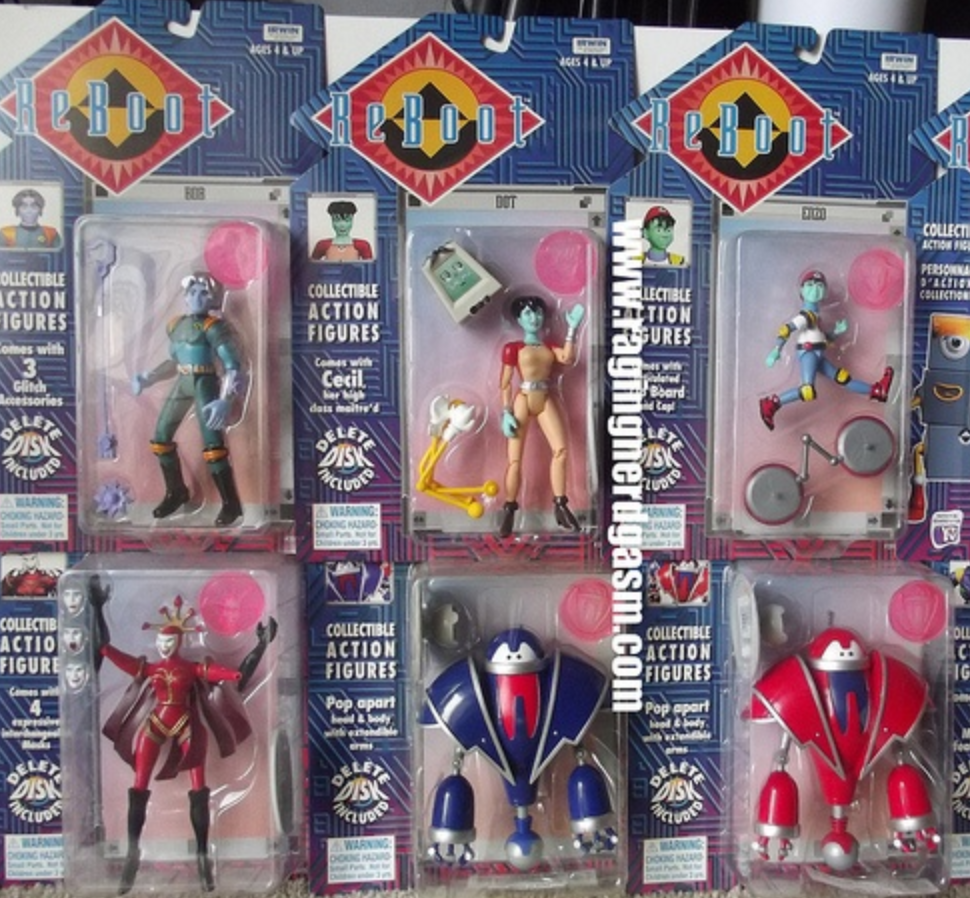 Irwin toys 1995 Reboot Collectible 6 Action Figure Set