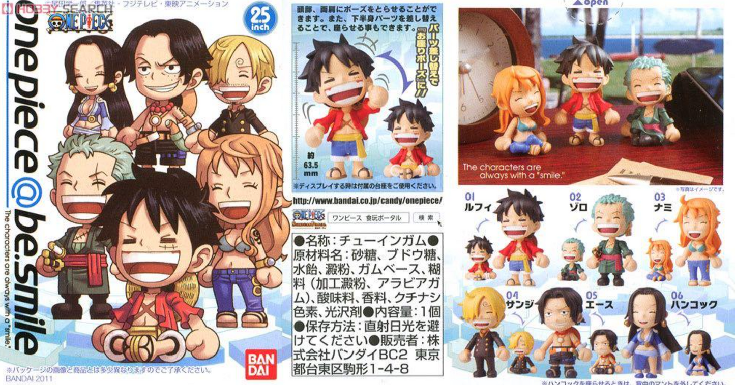 Bandai One Piece Be.Smile Kubrick Style Part 1 6 2.5" Action Figure Set