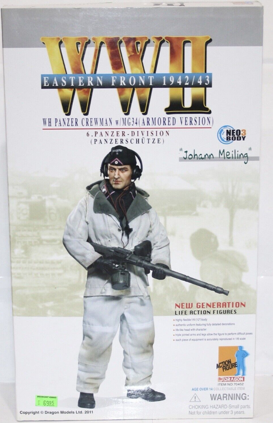 Dragon 12" 1/6 WWII Eastern Front 1942/43 Wh Panzer Crewman w/MG34 Armored Version Johann Meiling Action Figure