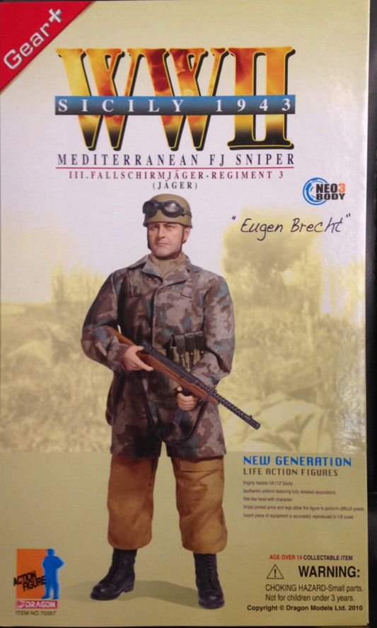 Dragon 1/6 12" 70357 WWII Sicily 1943 Mediterranean FJ Sniper Jager Eugen Brecht Action Figure