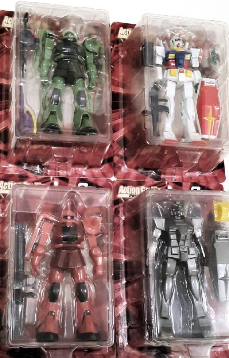 Banpresto 2000 Action Gokin Mobile Suit Z Gundam RX-78-2 Zack 4 Trading Figure Set