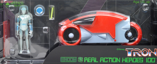 Medicom Toy Encom RAH100 Real Action Heroes 100 Disney Tron Series B Flynn Light Cycle Red Action Figure