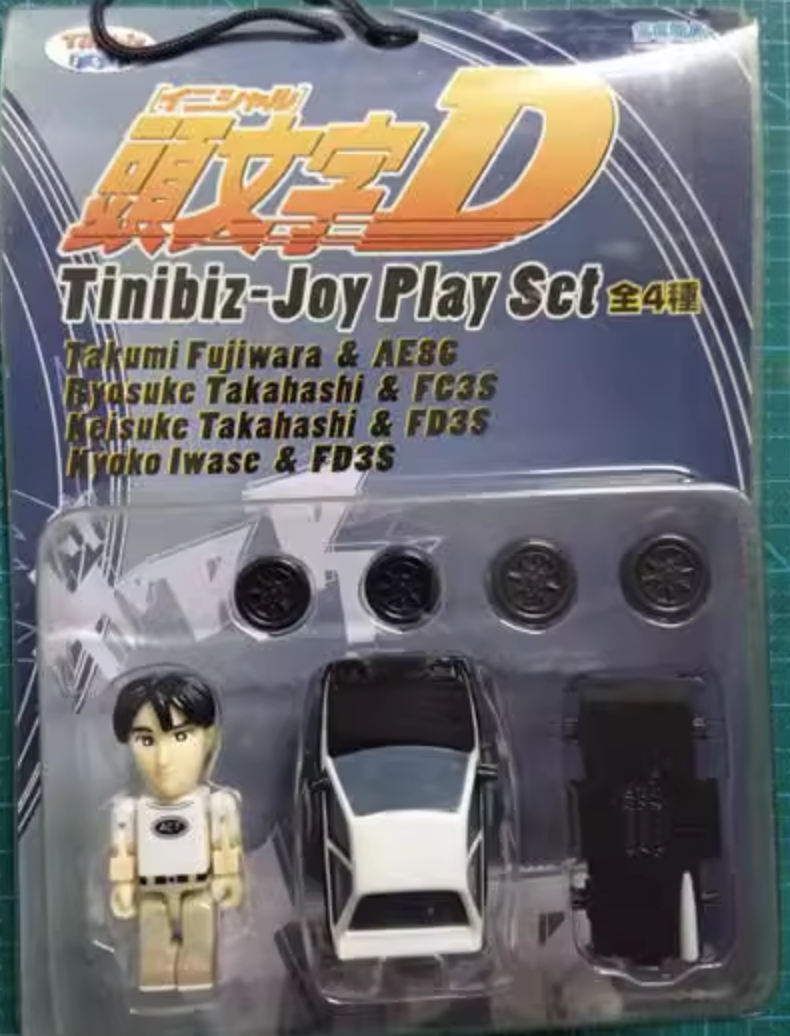 Sega Initial D Tinibiz Joy Trading Collection Figure Play Set Takumi Fujiwara & AE86