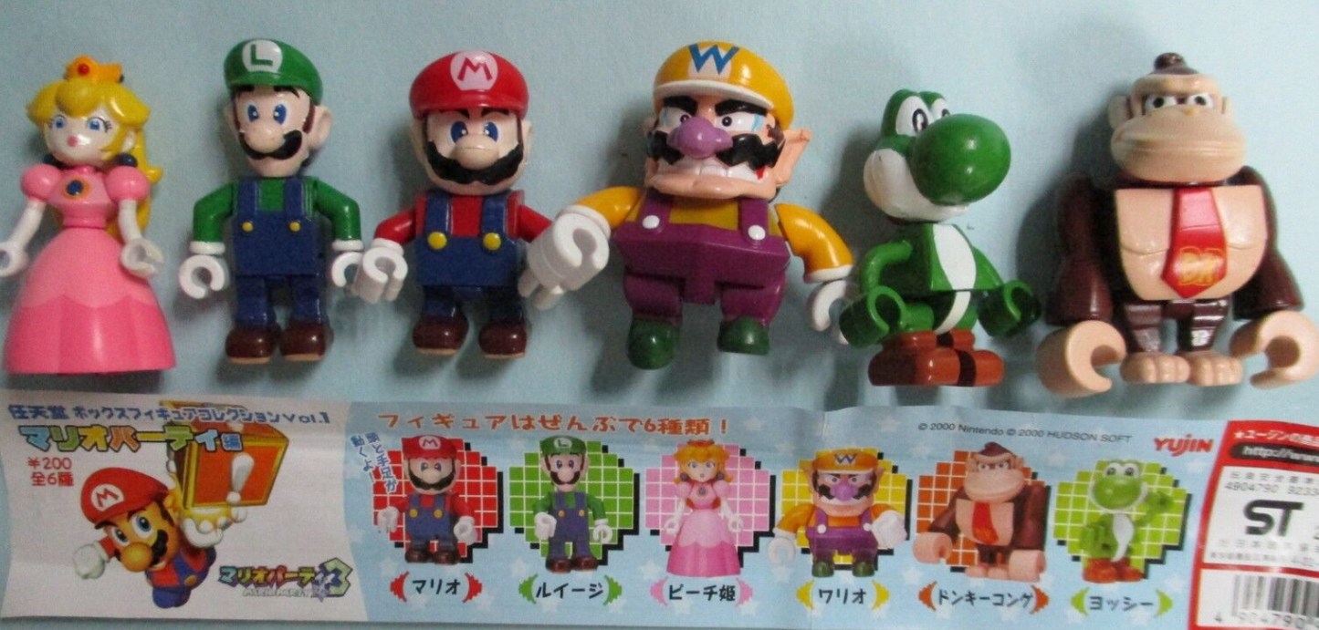 Yujin Super Mario Bros Gashapon Kubrick Style 6 Action Figure Set