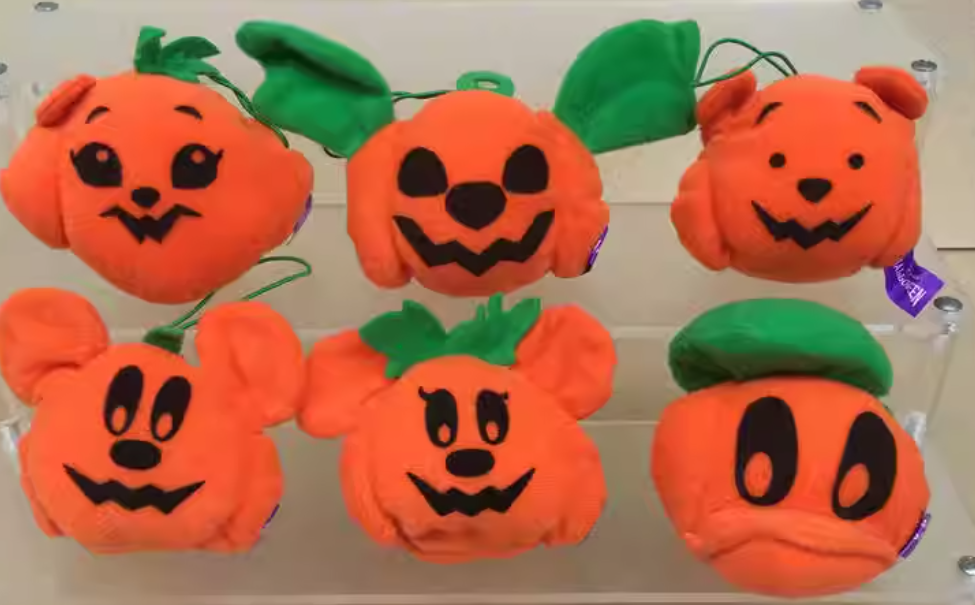 Yujin Gashapon Disney Characters Halloween Pumpkin Ball Style 6 Plush Doll Figure Set