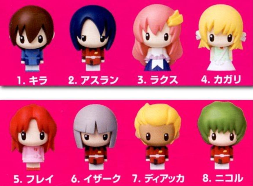 Megahouse Gundam Seed Destiny Chara Fortune 8+2 Secret 10 Mini Trading Strap Figure Set