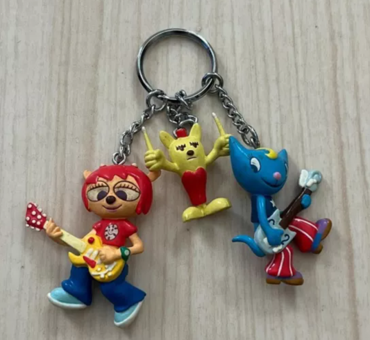 Um Jammer Lammy Triple Character Key Chain Holder Mascot Strap Trading Figure
