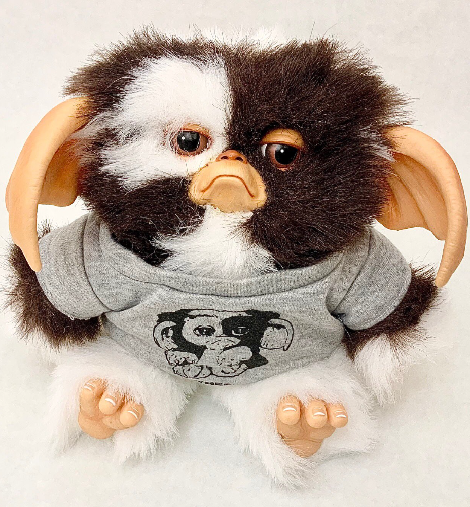 Medicom Toy Gremlins Over The Stripes Gizmo Crying Grey Tee Shirt Medicom Toy Gremlins Over The Stripes Gizmo Crying Grey Tee Shirt