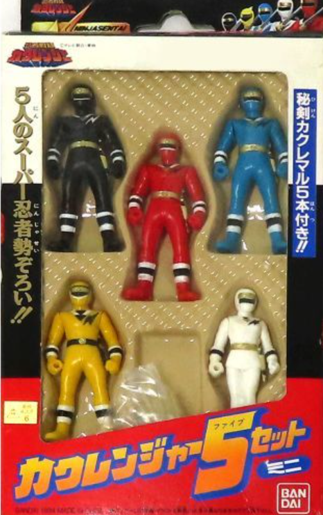 Bandai Power Rangers Ninja Sentai Kakuranger 5 3" Ranger Fighter Action Figure Set