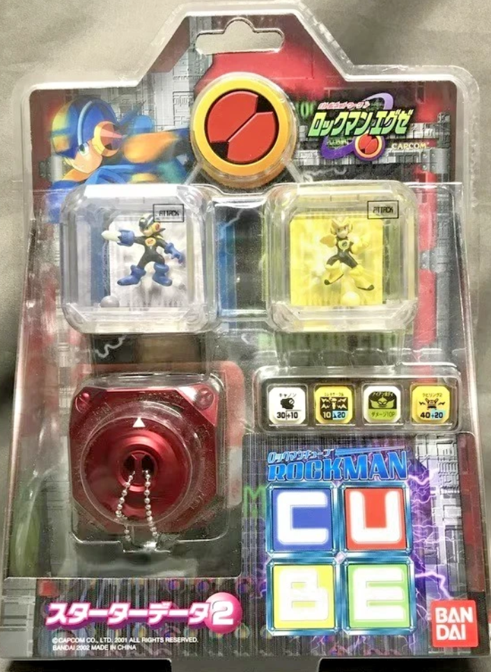 Bandai 2001 Capcom Mega Man Rockman Cube Starter Data Set No 2 Red ver Trading Figure