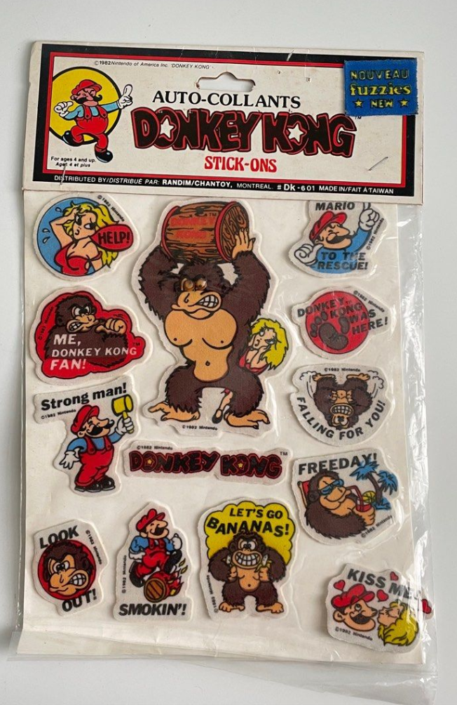 Nintendo 1982 Auto Collants Stick Ons Donkey Kong Sticker Type B