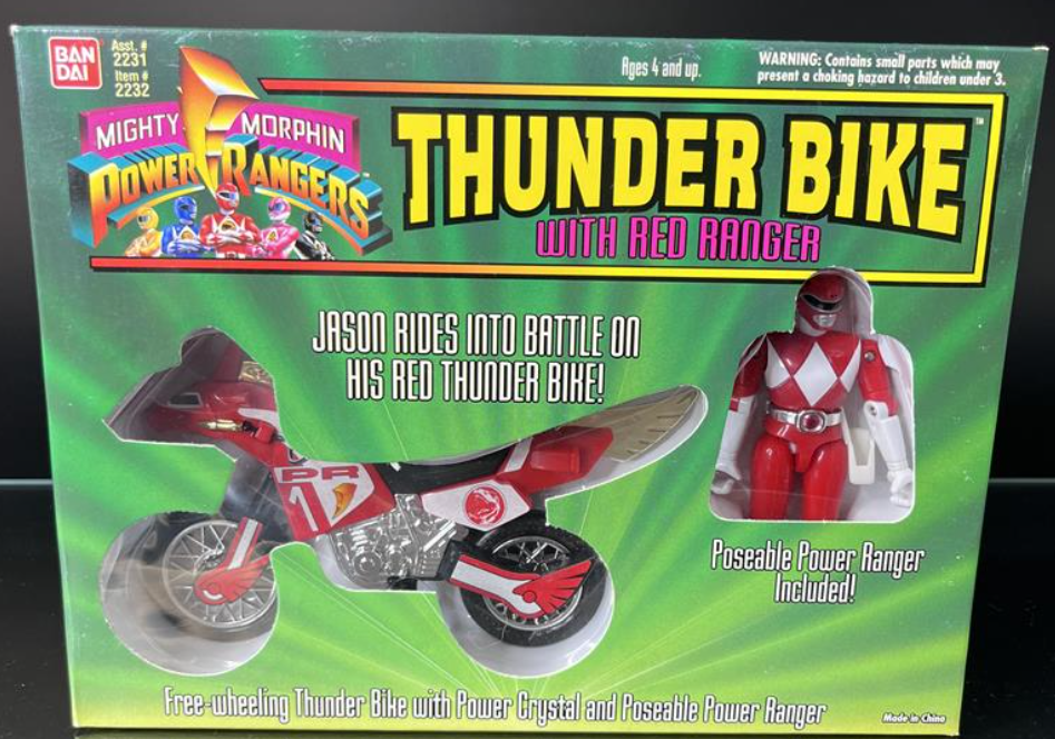 Bandai Mighty Morphin Power Rangers Thunder Bike with Red Ranger Action Figure