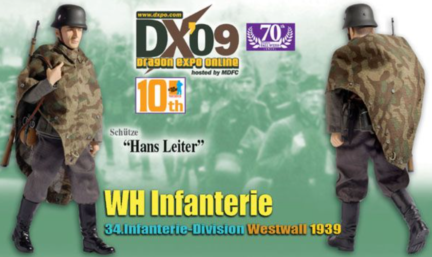 Dragon 1/6 12" 70737 WWII poland 1939 Wh Infantryman 34 Infanterie Division Scchutze DX09 Hans Leiter Action Figure