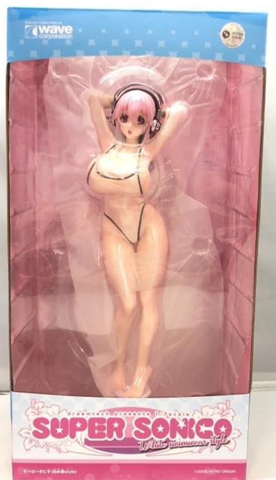 Wave 1/7 Nitro Super Sonico White Swimsuit Style Pvc Figure
