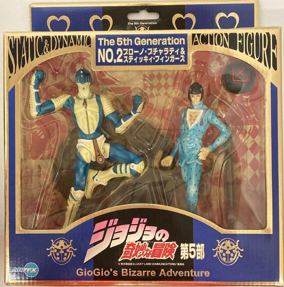 Kotobukiya ArtFx JoJo's Bizarre Adventure Static & Dynamic The 5th Generation No 2 Bruno Bucciarati & Sticky Fingers Action Figure