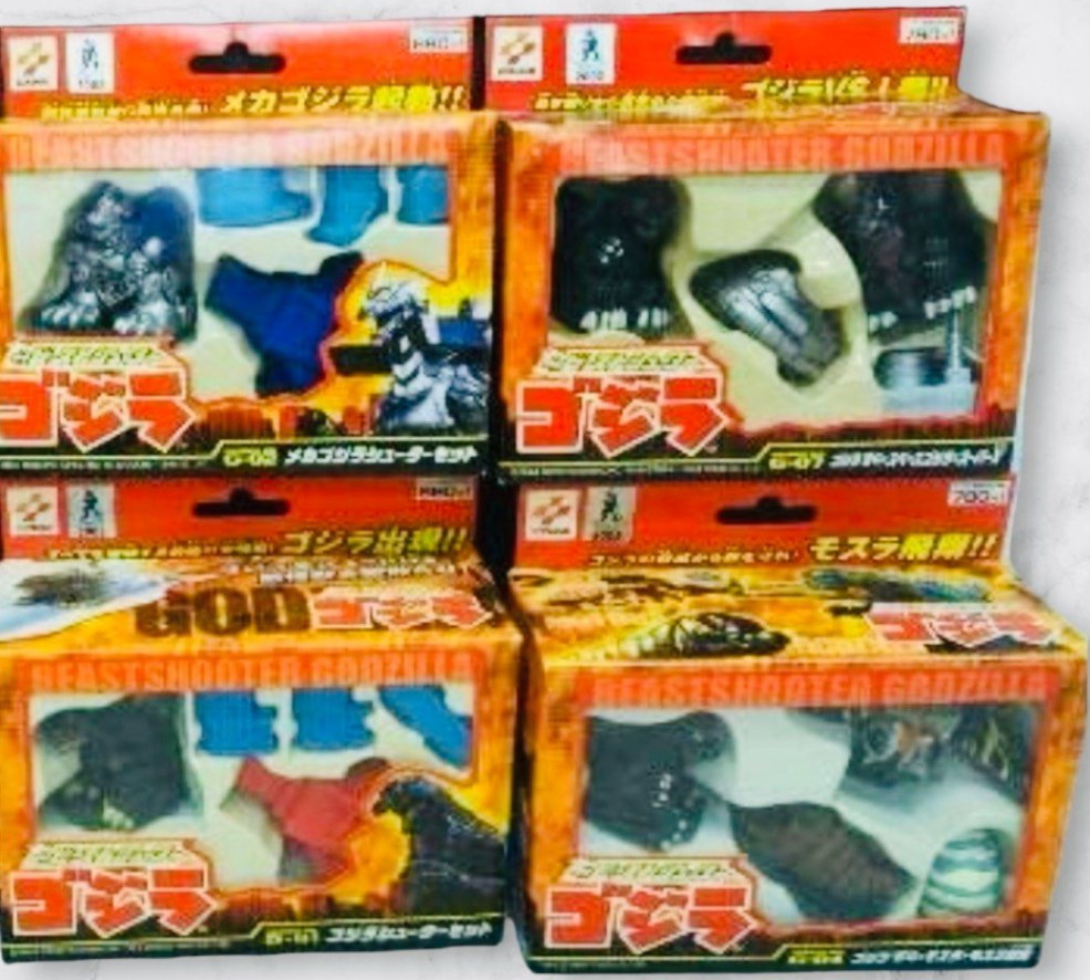 Konami Beast Shooter Godzilla G-01 G-02 G-03 G-04 4 2" Trading Figure Set