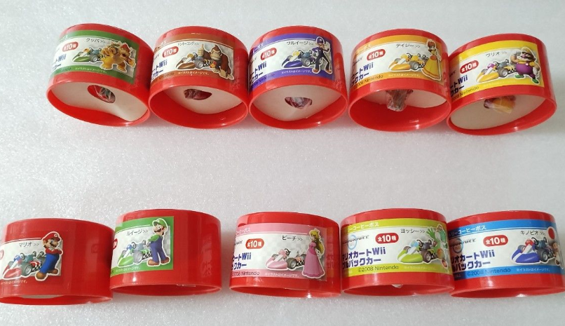 Suntory Coffee Boss Nintendo Wii Super Mario Bros Gashapon Mario Kart 10 Pull Back Action Figure Set