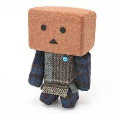 Yotsuba Danboard Danbo Mini Harris Tweed Nuigurumi Blue Button ver Action Figure