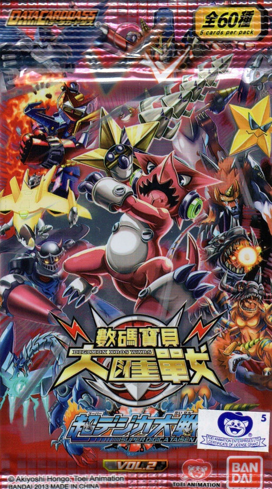 Bandai Digimon Adventure Digital Monster Xros Wars Carddass Vol 2 Sealed Bag 5 Random Card Collection