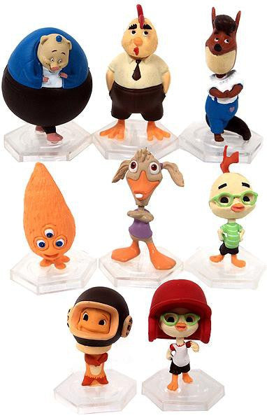 Yujin Disney Chicken Little Gashapon 8 Bobble Head Mascot Collection Figure Set