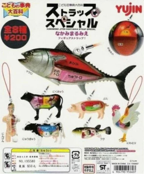 Yujin Gashapon Children's Encyclopedia Strap Special 8 Strap Figure Set
