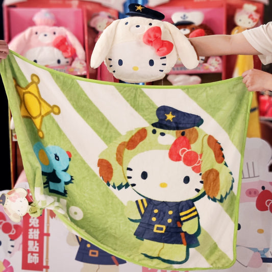 Sanrio Hello Kitty Taiwan Carrefour Limited Plush Doll & Blanket Set Cosplay Dog ver