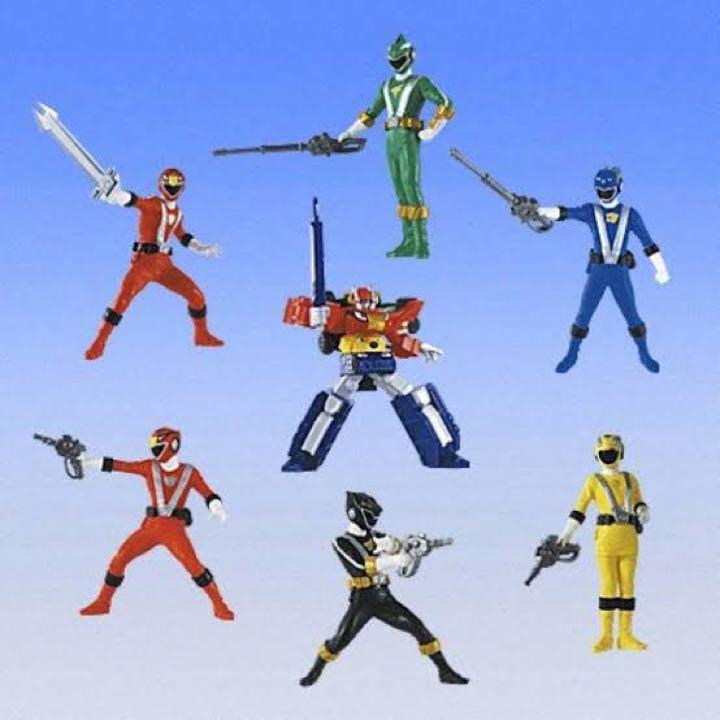 Bandai Power Rangers Engine Sentai Go-Onger Gashapon Full Color 7 Collection Figure Set