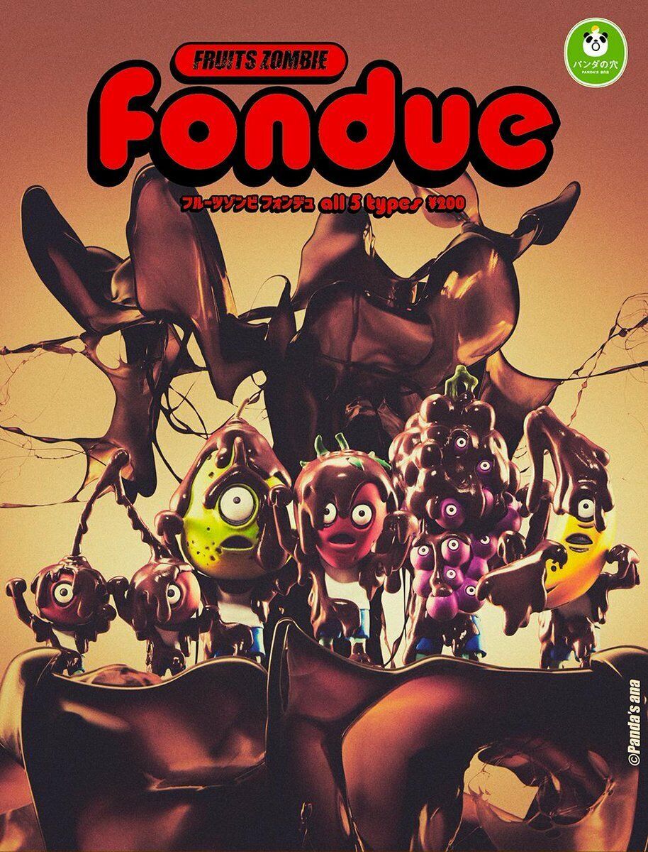 Takara Tomy Panda's Ana Gashapon Fruits Zombie Fondue 5 Mini Figure Set