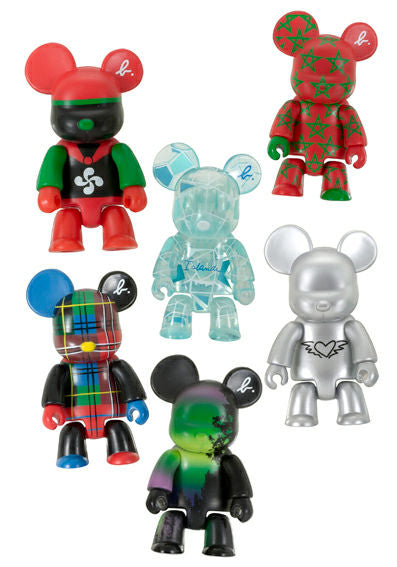 Toy2R 2010 Qee Key Chain Collection Agnes b Bear 6 2.5" Vinyl Figure Set