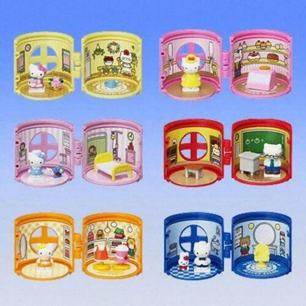 Bandai 2005 Sanrio Hello Kitty Gashapon Capsules House 6 Collection Figure Set