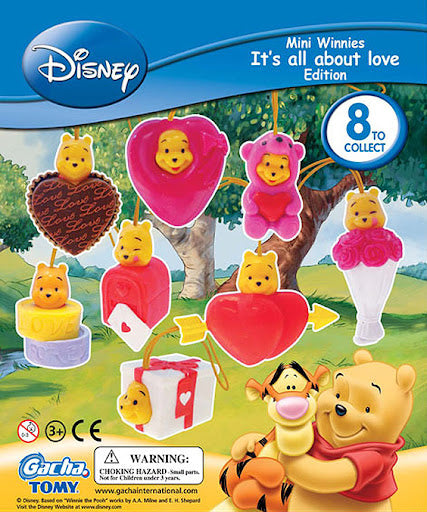 Tomy Disney Gashapon Winnie The Pooh Mini Winnies It's All About Love Edition 8 Collection Figure Set