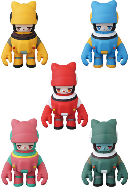 Medicom Toy VAG Vinyl Artist Gacha Gashapon Series 17 Kaijin Space Racer Mimi 5 2" Figure Set